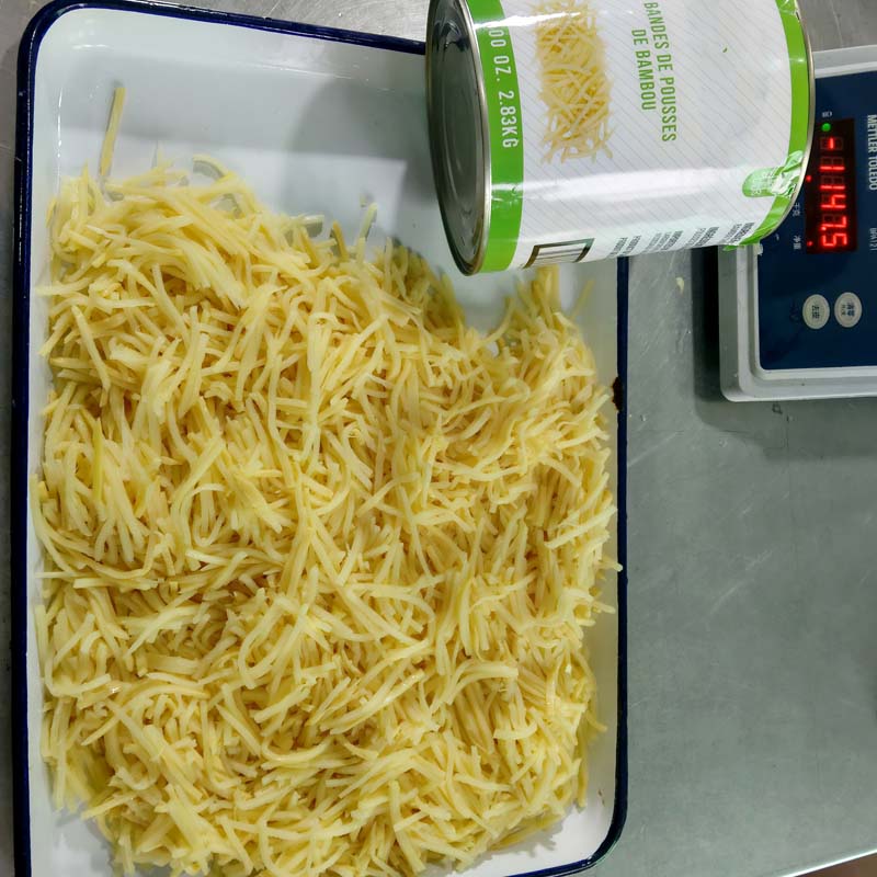 How to stop a labeling inconsistency between canned bamboo shoot sliced and shredded ?